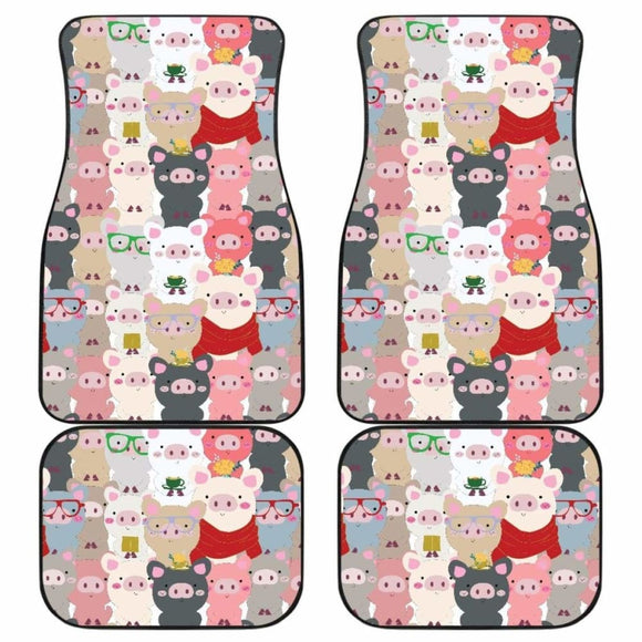 Pig Pattern Print Design 02 Front And Back Car Mats 221205 - YourCarButBetter