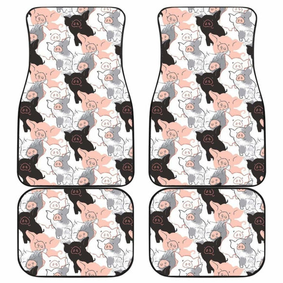 Pig Pattern Print Design 05 Front And Back Car Mats 221205 - YourCarButBetter