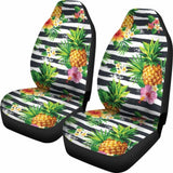 Pineapple And Hibiscus Symbol Car Seat Covers - 232125 - YourCarButBetter