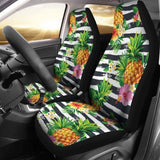 Pineapple And Hibiscus Symbol Car Seat Covers - 232125 - YourCarButBetter