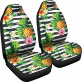 Pineapple And Hibiscus Symbol Car Seat Covers - 232125 - YourCarButBetter