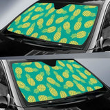 Pineapples Pattern Green Background Car Auto Sun Shades 460402 - YourCarButBetter