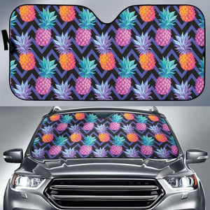 Pineapples Pattern Zigzag Background Car Auto Sun Shades 460402 - YourCarButBetter