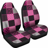 Pink And Black Shabby Chic Patchwork Quilt Style Car Seat Covers 153908 - YourCarButBetter