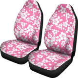 Pink And White Hibiscus Hawaiian Flower Pattern Car Seat Covers 232125 - YourCarButBetter
