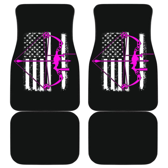 Pink Bow Hunter Flag Car Floor Mats Amazing Gift Ideas 212601 - YourCarButBetter