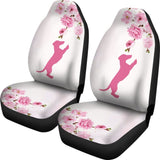 Pink Dachshund And Floral For Flower And Dog Lovers Car Seat Covers 210301 - YourCarButBetter