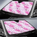 Pink Flamingo Flower Pattern Car Auto Sun Shades 172609 - YourCarButBetter