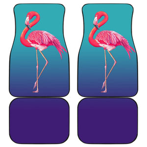 Pink Flamingos On Blue Background Car Floor Mats 210502 - YourCarButBetter