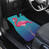 Pink Flamingos On Blue Background Car Floor Mats 210502 - YourCarButBetter