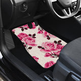 Pink Floral Rose Print Car Floor Mats 212801 - YourCarButBetter