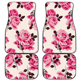 Pink Floral Rose Print Car Floor Mats 212801 - YourCarButBetter