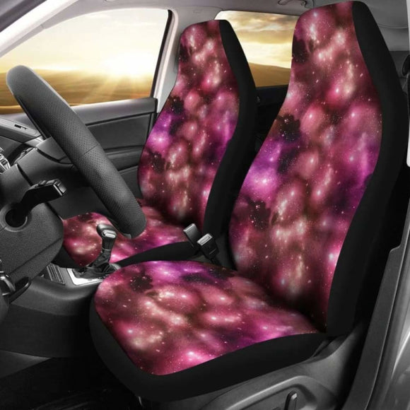 Pink Galaxy Starry Night Nebula Car Seat Covers Outer Space Stars Pattern 550317 - YourCarButBetter