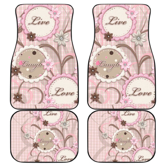 Pink Live Laugh Love Girly Amazing Gift Ideas Car Floor Mats 212601 - YourCarButBetter