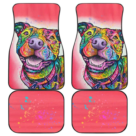Pink Pitbull for Colorful Lovers Car Floor Mats 211302 - YourCarButBetter