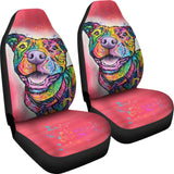Pink Pitbull for Colorful Lovers Car Seat Covers 211302 - YourCarButBetter