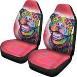 Pink Pitbull for Colorful Lovers Car Seat Covers 211302 - YourCarButBetter
