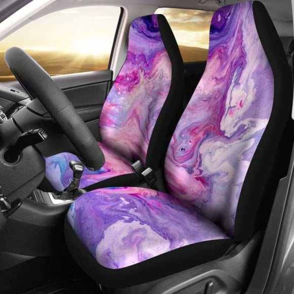 Pink & Purple Marble Print Car Seat Covers 110424 - YourCarButBetter