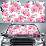 Pink Purple Orchid Pattern Background Car Auto Sun Shades 182102 - YourCarButBetter