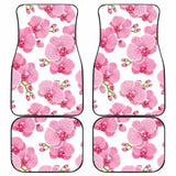 Pink Purple Orchid Pattern Background Front And Back Car Mats 174914 - YourCarButBetter