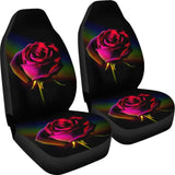 Pink Rose Bush Rainbow Background Floral Lovers Car Seat Covers 211101 - YourCarButBetter