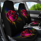 Pink Rose Bush Rainbow Background Floral Lovers Car Seat Covers 211101 - YourCarButBetter
