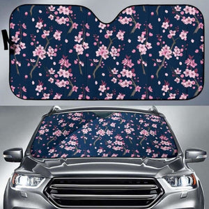 Pink Sakura Cherry Blossom Blue Background Car Auto Sun Shades 104020 - YourCarButBetter