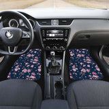 Pink Sakura Cherry Blossom Blue Background Front And Back Car Mats 110424 - YourCarButBetter