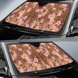 Pink Sakura Cherry Blossom Drak Brown Background Car Auto Sun Shades 104020 - YourCarButBetter