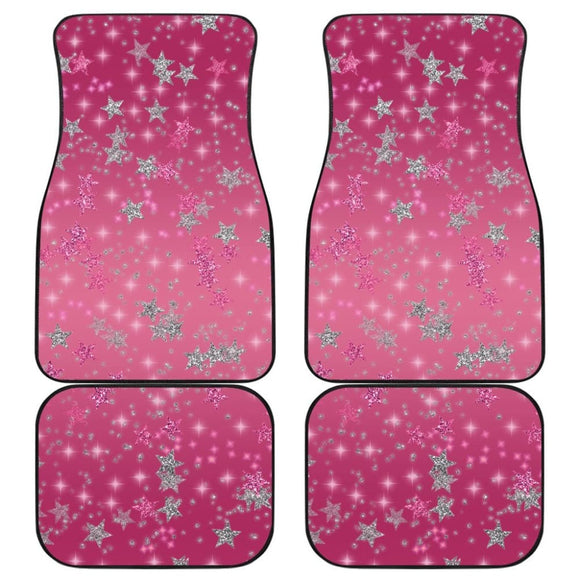 Pink Stars Front And Back Car Mats 101819 - YourCarButBetter