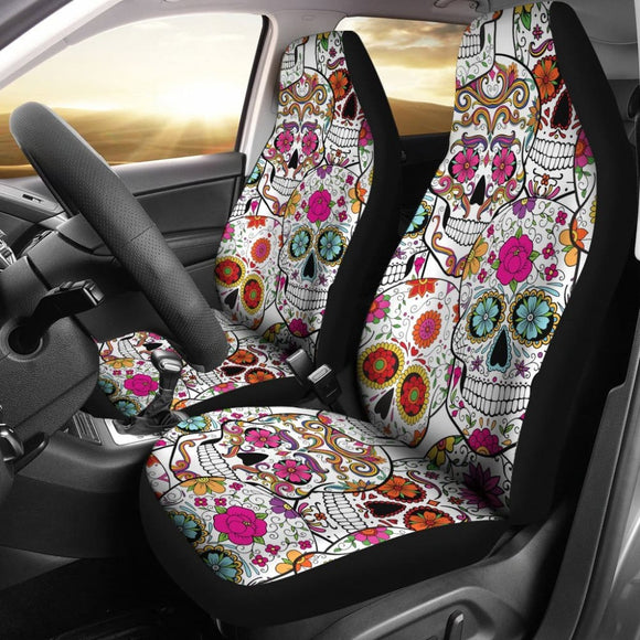 Pink Sugar Skull Car Seat Covers 101819 - YourCarButBetter