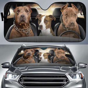 Pit Bull Car Auto Sun Shade Funny Dog Windshield 172609 - YourCarButBetter
