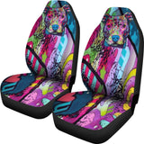 Pit Bull Design Car Seat Covers Colorful Back 174510 - YourCarButBetter