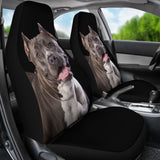Pit Bull Design Car Seat Covers Colorful Back 210802 - YourCarButBetter