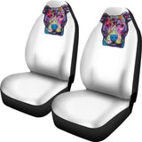 Pit Bull Design Car Seat Covers White Back 174510 - YourCarButBetter