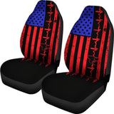 Pit Bull Heartbeat Flag Car Seat Covers 174510 - YourCarButBetter