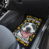Pitbull Dog You Are My Sunshine Sunflower Car Floor Mats 211003 - YourCarButBetter