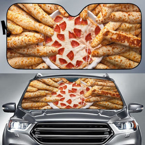 Pizza Cheese Funny Auto Sun Shade 094201 - YourCarButBetter