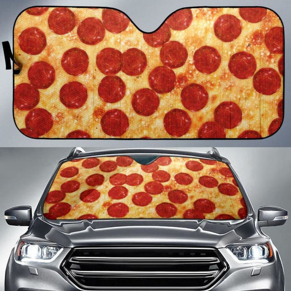 Pizza Pepperoni Auto Sun Shade Funny 094201 - YourCarButBetter