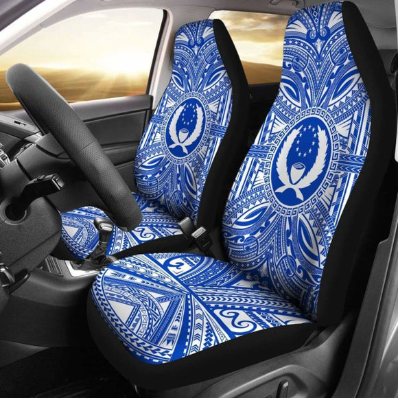 Pohnpei Car Seat Cover - Pohnpei Coat Of Arms Polynesian Flag Color 10 153908 - YourCarButBetter