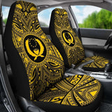 Pohnpei Car Seat Cover - Pohnpei Coat Of Arms Polynesian Gold Black 10 153908 - YourCarButBetter