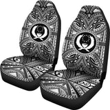 Pohnpei Car Seat Cover - Pohnpei Coat Of Arms Polynesian White Black 10 153908 - YourCarButBetter