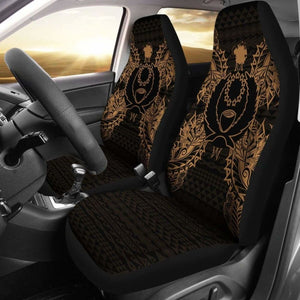 Pohnpei Car Seat Cover - Pohnpei Flag Map Gold - 105905 - YourCarButBetter