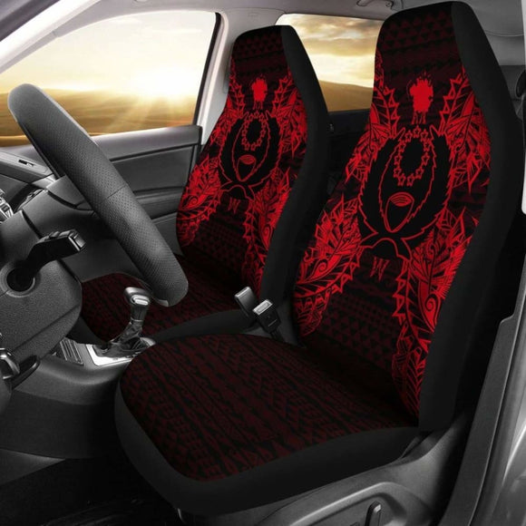 Pohnpei Car Seat Cover - Pohnpei Flag Map Red - 105905 - YourCarButBetter