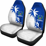 Pohnpei Car Seat Covers - Pohnpei Flag Coconut Tree - 4 1 153908 - YourCarButBetter