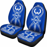 Pohnpei Car Seat Covers - Pohnpei Flag Micronesian Tribal Blue - 04 153908 - YourCarButBetter