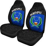 Pohnpei Car Seat Covers - Pohnpei Flag Polynesian Tattoo - 5 1 174914 - YourCarButBetter