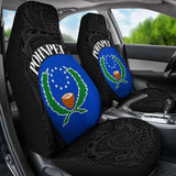 Pohnpei Car Seat Covers - Pohnpei Flag Polynesian Tattoo - 5 1 174914 - YourCarButBetter