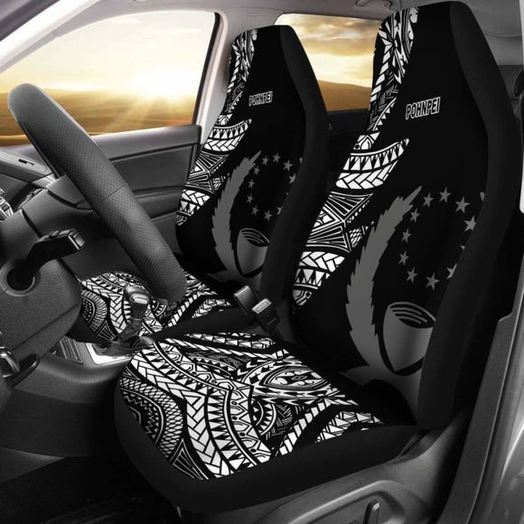 Pohnpei Car Seat Covers - Micronesian Pattern Flash Black - 105905 - YourCarButBetter