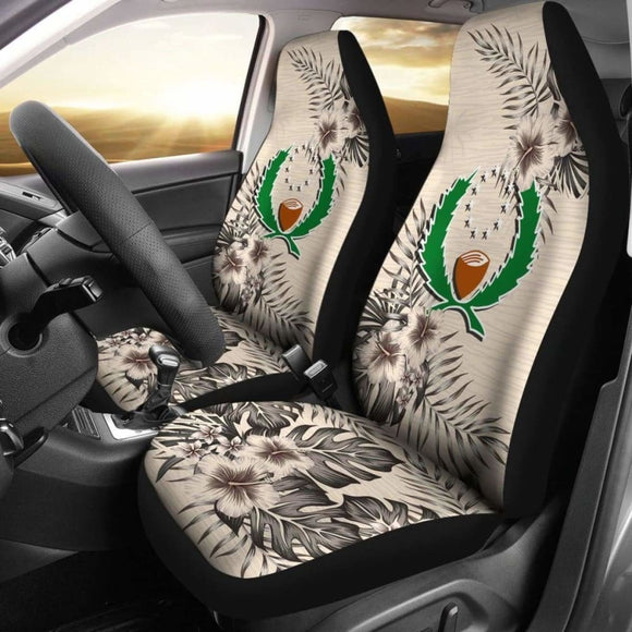 Pohnpei Car Seat Covers The Beige Hibiscus (Set Of Two) 7 232125 - YourCarButBetter
